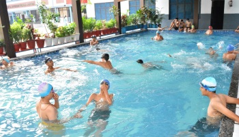 Swimming is in full swing at Gurukul International School.